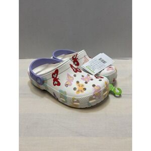 NEW Big Kids Youth Crocs Classic Butterfly Graphic Clogs Size J3 Sandals NWT